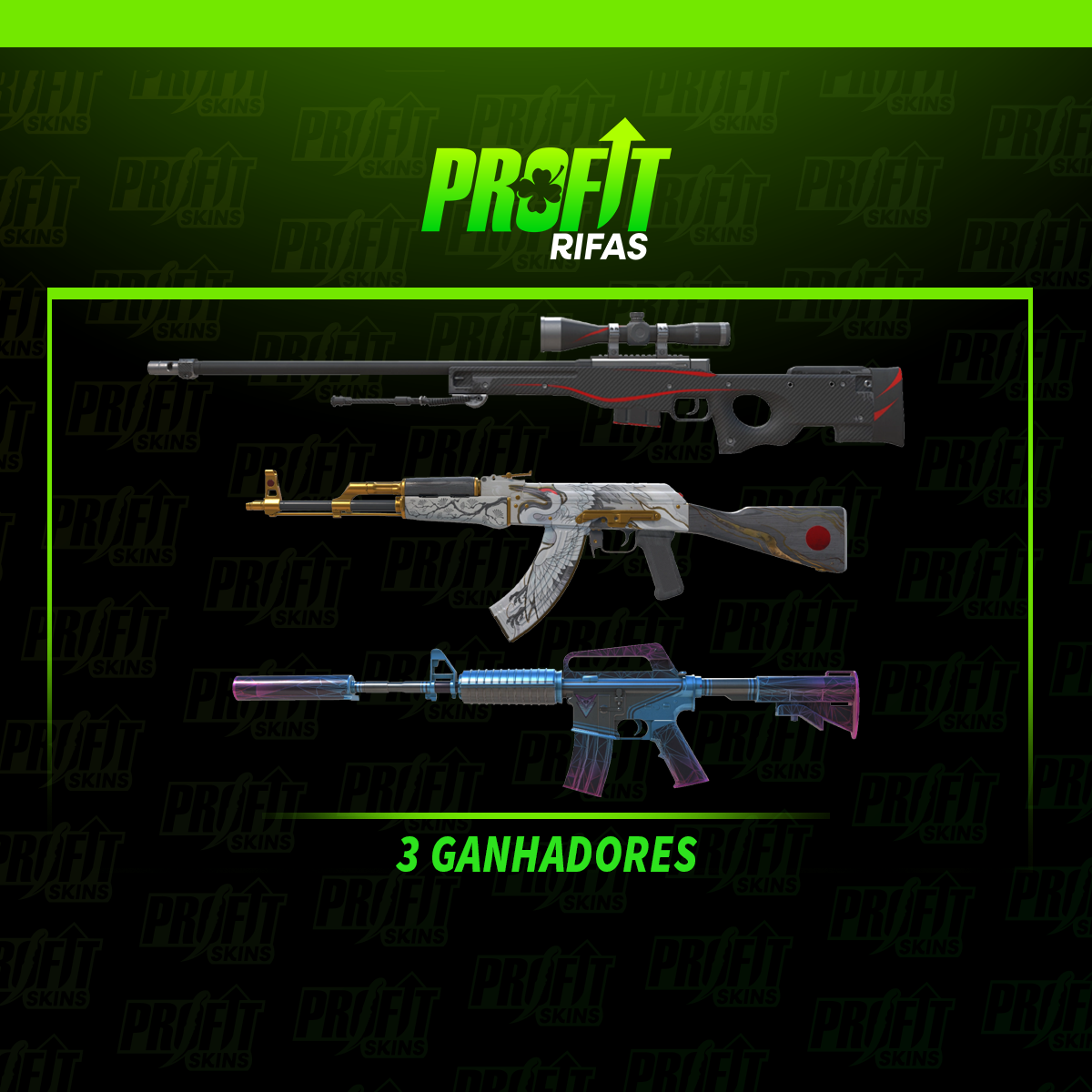 #3 GANHADORES | AWP RED + AK + M4S 🍀 28.04